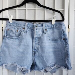Light Blue Denim Women Shorts Levis Premium